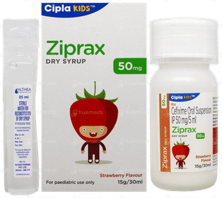 Ziprax 50mg Strawberry Flavour Dry Syrup 30ml